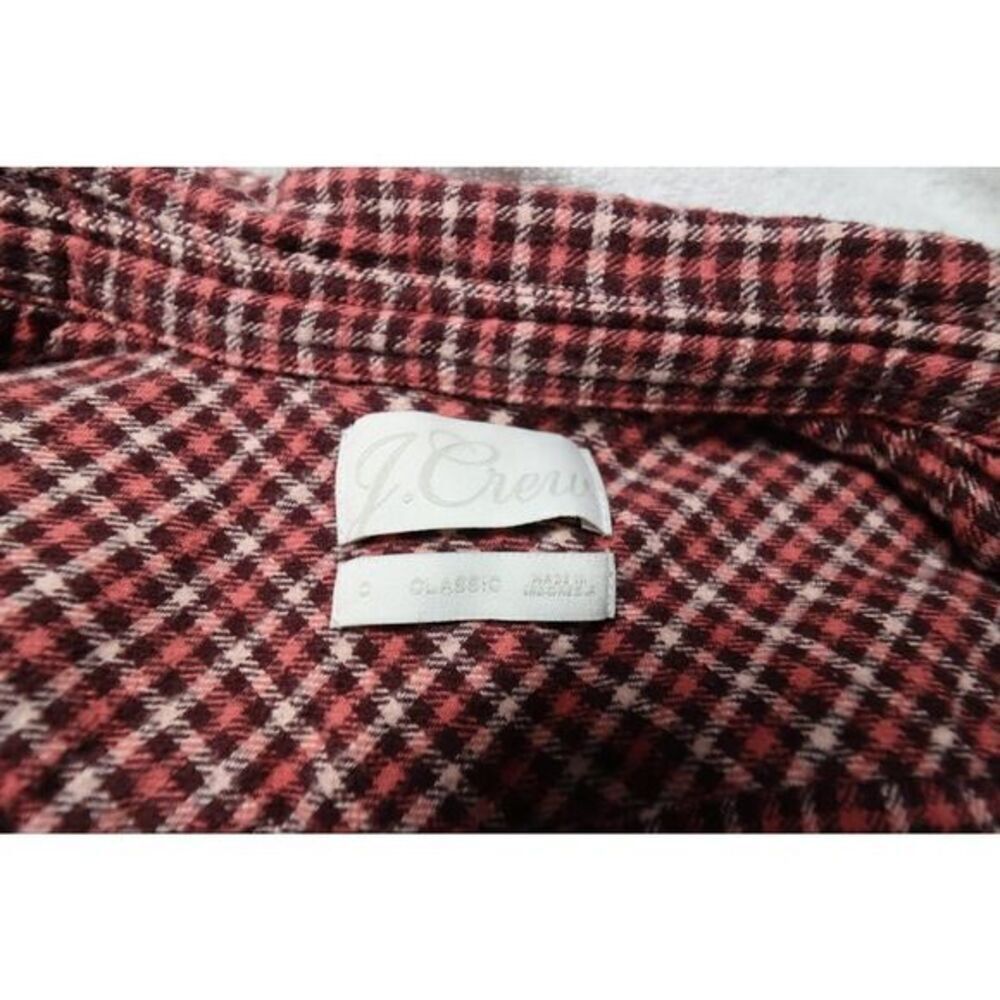 NWOT J. Crew Classic-fit shirt in prairie check flannel Size 0‎ - Picture 7 of 12
